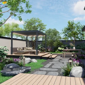 Diy Size 2x3m 3x3 4x4 5x5 5x4 4x6 6x3 M 6x4m Bioclimatica Aluminium Outdoor Pergola Motorized Roof And Automatic Screens