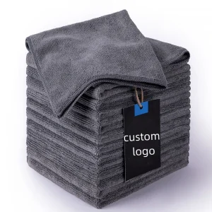 Household Gray Microfiber Warp Knitting Towel