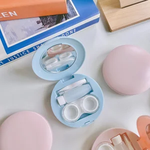 Eyeshare New Design round shape Mirror Eye Contact Lens Case Contact Lenses Accessories Contact Lens Storage Box