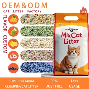 Cost Effective Mixed Cat Litter Sand Supplier Easy Clumping Biodegradable Cat Litter OEM Packaging for Pet Retailers