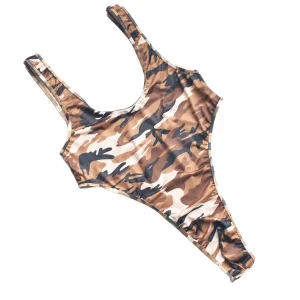 M-E777 Men's Sports Fitness Camouflage Jumpsuit Pants Knitted Weaving Method Quick Dry Digital Printing Shapers Jockstrap