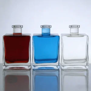 500ml Short Neck Square Glass Mezcal Bottle for Whiskey Vodka Tequila Gin Rum with Cork