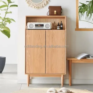 B3091 Simple Modern Style Living Room Furniture Solid Oak Wood Shoe Rack Cabinet