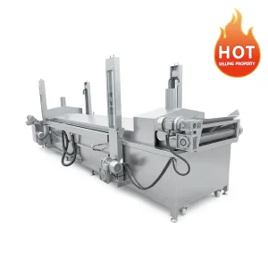 Sistema de Fritura Contínua Fritadeira Industrial para Anéis de Cebola e Nuggets de Frango