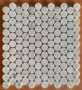Polished/honed white/black/grey/brown/pink/green/red/yellow/gold/blue marble/travertine/limestone/basalt Penny Round Mosaic Floor Tile for Interior Floor/Wall