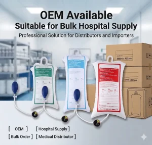Bolsa de infusión de presión IV médica desechable de un solo uso para infusión rápida de fluidos en emergencias de UCI