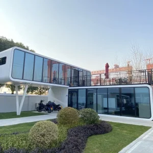 Luxury 40FT 20FT Glamping Apple Cabin Outdoor Camping Villa Steel House with Air Condition