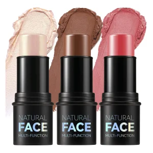 Highligting Contouring Stick Waterproof Long-lasting Lip Makeup-Non-Greasy Bronzer with Mineral Ingredients Multi-Function