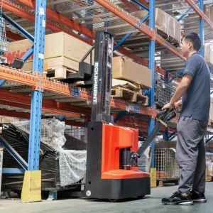 Hight Performance 1.6t Mini Electric Forlift of Manual Pallet Reach Stacker with Fork Size 1150mm