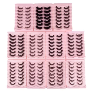 Whispy Fluffy Faux Mink Lashes 7 Pairs False Eyelashes for Makeup Reusable Extensions Models Beauty Wholesale Full Strip Lashes