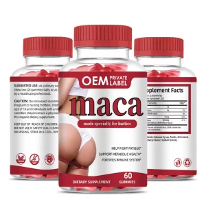 Private Label Maca For Hip Butt Enlargement Gummies Organic Maca Ashwagandha Sugar-Free Nutrition For Energy