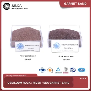 OEM&ODM Factory Sand Blasting Garnet Rough Red Stone 3060 Garnet Sand for Metal Sandblasting Sea Garnet Sand Mesh 80 for Water Jet Cutting Metal Blast Media