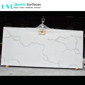 20mm Largest Size Calacatta Quartz Stone Slabs with Gray Veins