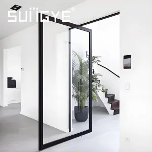 SUNGYE European Style Aluminium Pivot Door Large Double Tempered Insulation Glass Modern Entrance Doors for Luxury Villa