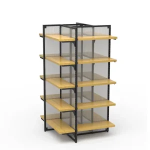 Four-sided Gondola Supermarket Shelf  Windmill Store  Display Rack