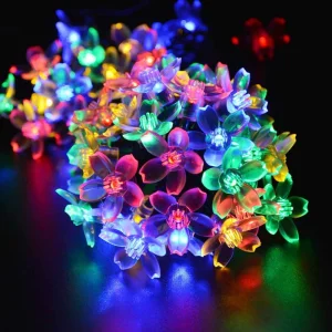 Luces de decoración navideña LED solares impermeables
