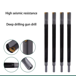 High Performance H13 Alloy Tool Steel Gun Drill Deep Hole Drill Bit Self-Centering Point High Temp AlTiN Coating for Machining