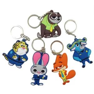 Custom 3D Soft PVC Keychain Key Chain Silicone Keyring Soft Rubber Embossed Print Emblem Metal OEM Customized Cartoon Keychain
