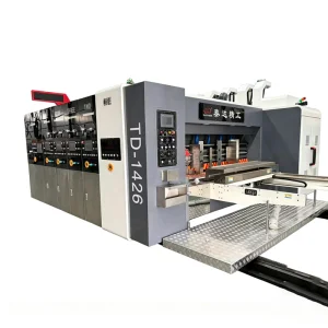 Semi Automatic Cardboard Carton Flexo Printing Slotting And Die Cutting Machine Printer Slotting Folder Gluer Strapping Inline
