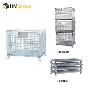 Heavy Duty Industrial Storage Welded Steel Wire Collapsible Bulk Container