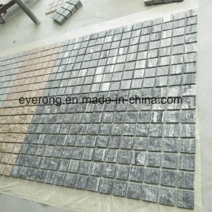 Natural Grey/Gray Veins Nero Santiago Granite Paving/Cube/Cubic/Cobblestone on Mesh