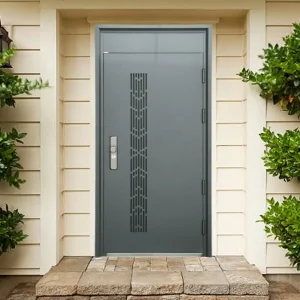 Popular Design Security Exterior Interior Steel Door with Handle for Home