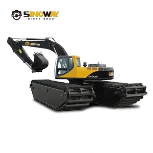 Best Price Long Reach Land and Water Excavator with Floating Tank Pontoon Tracks Mini River Amphibious Swamp Buggy with Backhoe and Dredging Pump for Sale