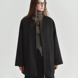 Factory Custom Design Double Zipper Jacket Women's Winter Quilted Thickened Large Pocket Coat