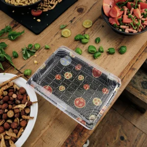 Customised Biodegradable Takeaway Containers Disposable Luxury Plastic Food Sushi to Go Packaging Box