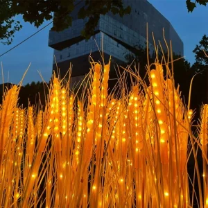 Outdoor Waterproof LED Solar Wheat Straw Lamp Energy Saving Garden Decoration Light for Patio Yard Pathway Lighting