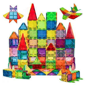 Educational Magnet Building Block 3D Construction Toys Plastic Magnetic Tiles for Kids