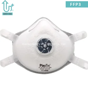 Mascarilla de Seguridad para el Rostro con Filtro de Alta Protección Respiratoria FFP3 Forma de Copa con Almohadilla Nasal de PU Completa Blanca para Adultos