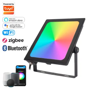 Smart Flood Light Garden Building Lighting RGBCW IP65 Angle Adjustable TUYA App Control Outdoor Flood Light Support Dimming