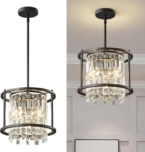 Semi Flush Mount Ceiling Light Industrial Black Metal Chandelier