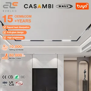 New Designer Tendencia Smart Tuya Ultra Thin Stretch Ceiling Surface Recess Embedded White Colour Linear Magnetic Track Light