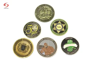 Custom 2D 3D Antique Gold Bronze Plated Challenge Coin Souvenir Token Coins Commemorative Coin