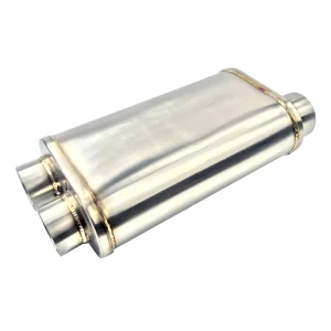 Customized 3" Inlet Double Stainless Steel Car Exhaust Muffler