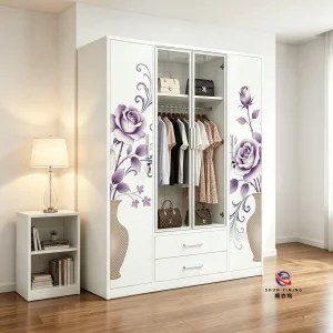 Large Capacity Printed Steel Wardrobe