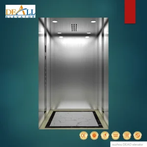 PVC or Marble 1.0-8.0m/S Deao Solid Wooden Case Hospital Passenger Elevator