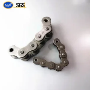 سلسلة ناقل صناعي من الفولاذ الكربوني والفولاذ المقاوم للصدأ ذات الخطوط المزدوجة القياسية ISO ANSI، ذات الخط القصير، للدقة في النقل