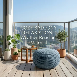 Knitted Stackable Foldable Pouf Ottoman