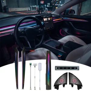 Best Selling Ambient Light Upgrade Kit for Tesla Model Y Model 3 2021-2023 Car Interior Atmosphere Lamp