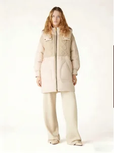 LOVEXUAN Luxury Mid-Length Pink Detachable Hood Down Coat Adjustable Waist Premium Winter Outerwear for Women Button Windproof