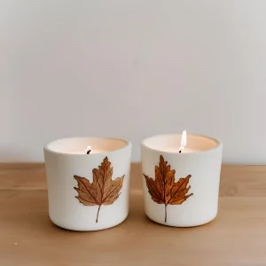 China Fall-Themed Ceramic Candle Holders Set of 2