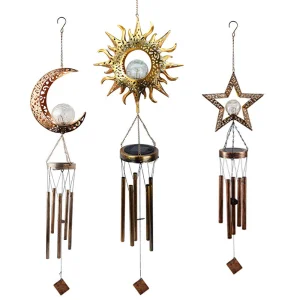 Outdoor Waterproof Metal Solar Wind Bell Light