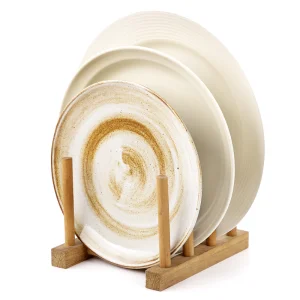 Wholesale Cheap Home Storage Organization Bamboo Wooden Dish Rack Dish Plate Cup Bowl Holders Drying Racks