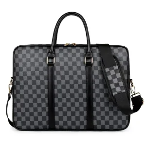 Custom 14 Inch Vintage PU Leather Handbag Crossbody Laptop Bag Business Hand Shoulder Tote Bag for Men