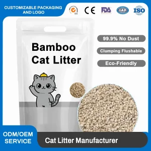 Factory Wholesaler OEM/ODM High Quality Cat Litter Natural Plant-Based Odorless Low Dust Craft Cassava Cat Litter