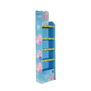 Oral Care Products Retail Corrugated Cardboard 4 Tier Floor Display Rack