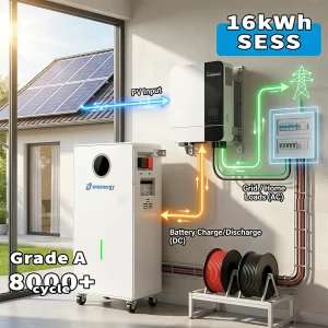 SMS Grade 8000+ Cycle SESS 5KW 10KW 15kWh 16KWh Monocrystalline Silicon Lithium Ion Storage Solar Home System Off-grid LiFePO4